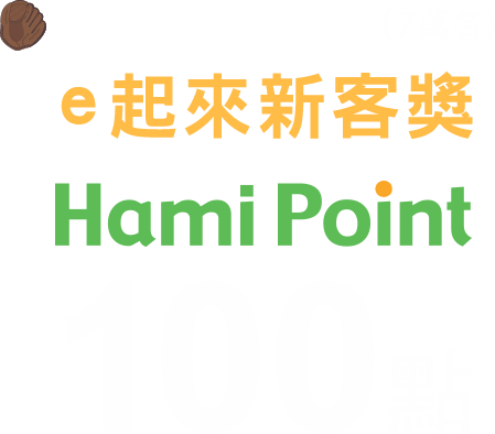 幸運獎1萬名 Hami Point 100 點