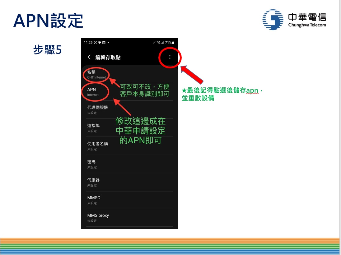 中華電信行動固定IP上網服務 APN設定教學 中華電信行動固定IP上網服務 APN設定教學